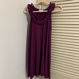 Ann Taylor LOFT plum cotton Summer Dress